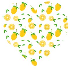 Illustrations Lemon Citrus Fruit Yellow Wooden Puzzle Heart by anzea