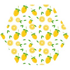 Illustrations Lemon Citrus Fruit Yellow Wooden Puzzle Hexagon by anzea