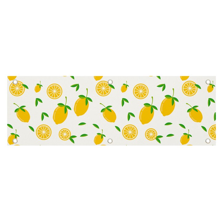 Illustrations Lemon Citrus Fruit Yellow Banner and Sign 6  x 2 