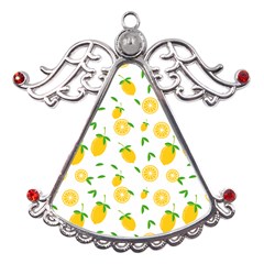 Illustrations Lemon Citrus Fruit Yellow Metal Angel with Crystal Ornament