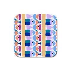 Illustrations Of Fish Texture Modulate Sea Pattern Rubber Square Coaster (4 Pack) by anzea