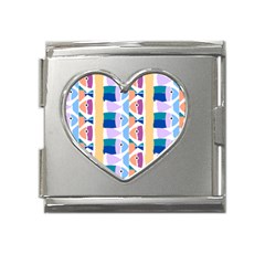 Illustrations Of Fish Texture Modulate Sea Pattern Mega Link Heart Italian Charm (18mm)