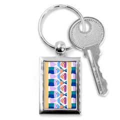 Illustrations Of Fish Texture Modulate Sea Pattern Key Chain (rectangle) by anzea