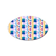 Illustrations Of Fish Texture Modulate Sea Pattern Sticker Oval (10 Pack)