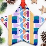 Illustrations Of Fish Texture Modulate Sea Pattern Star Ornament (Two Sides) Front