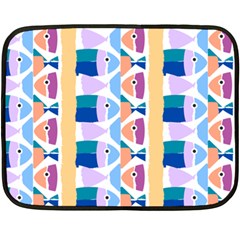 Illustrations Of Fish Texture Modulate Sea Pattern Two Sides Fleece Blanket (mini) by anzea