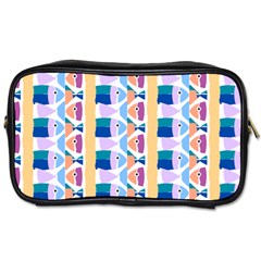 Illustrations Of Fish Texture Modulate Sea Pattern Toiletries Bag (two Sides)