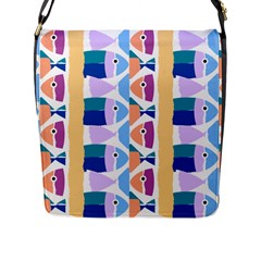 Illustrations Of Fish Texture Modulate Sea Pattern Flap Closure Messenger Bag (l) by anzea