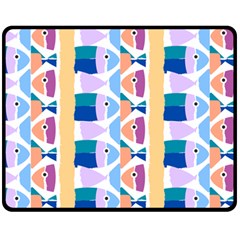 Illustrations Of Fish Texture Modulate Sea Pattern Two Sides Fleece Blanket (medium) by anzea