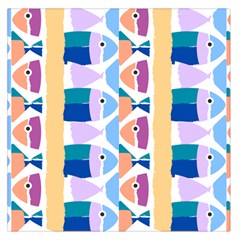 Illustrations Of Fish Texture Modulate Sea Pattern Square Satin Scarf (36  X 36 ) by anzea