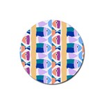 Illustrations Of Fish Texture Modulate Sea Pattern Rubber Coaster (Round) Front