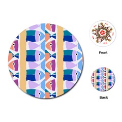 Illustrations Of Fish Texture Modulate Sea Pattern Playing Cards Single Design (round)