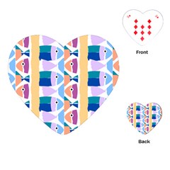 Illustrations Of Fish Texture Modulate Sea Pattern Playing Cards Single Design (heart)