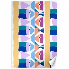 Illustrations Of Fish Texture Modulate Sea Pattern Canvas 20  X 30  by anzea