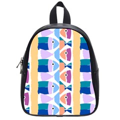 Illustrations Of Fish Texture Modulate Sea Pattern School Bag (small) by anzea