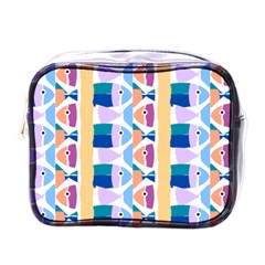 Illustrations Of Fish Texture Modulate Sea Pattern Mini Toiletries Bag (one Side) by anzea