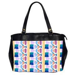 Illustrations Of Fish Texture Modulate Sea Pattern Oversize Office Handbag (2 Sides) by anzea