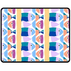 Illustrations Of Fish Texture Modulate Sea Pattern Fleece Blanket (medium) by anzea