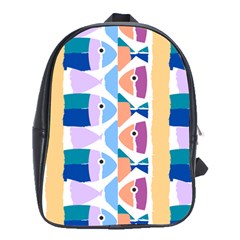 Illustrations Of Fish Texture Modulate Sea Pattern School Bag (xl) by anzea