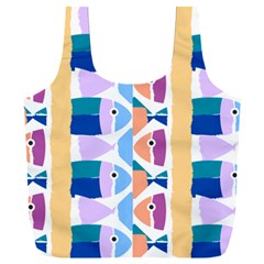 Illustrations Of Fish Texture Modulate Sea Pattern Full Print Recycle Bag (xxxl)