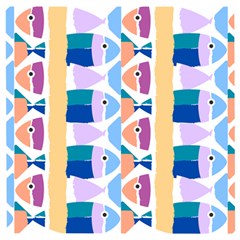 Illustrations Of Fish Texture Modulate Sea Pattern Wooden Puzzle Square by anzea