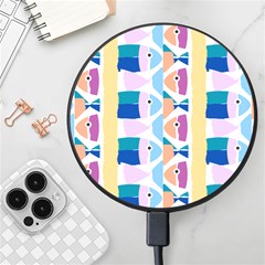 Illustrations Of Fish Texture Modulate Sea Pattern Wireless Fast Charger(black) by anzea