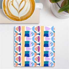 Illustrations Of Fish Texture Modulate Sea Pattern Uv Print Square Tile Coaster  by anzea