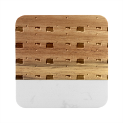 Illustrations Of Fish Texture Modulate Sea Pattern Marble Wood Coaster (square)