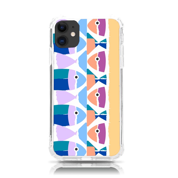 Illustrations Of Fish Texture Modulate Sea Pattern iPhone 11 TPU UV Print Case