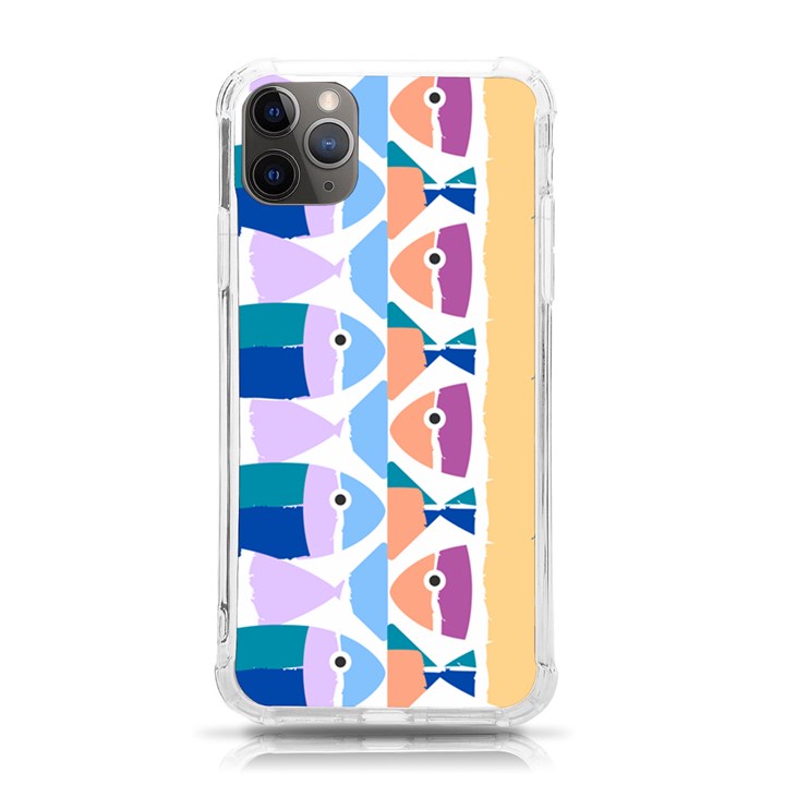 Illustrations Of Fish Texture Modulate Sea Pattern iPhone 11 Pro Max 6.5 Inch TPU UV Print Case