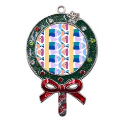 Illustrations Of Fish Texture Modulate Sea Pattern Metal X mas Lollipop With Crystal Ornament by anzea