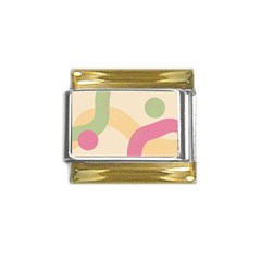 Line Pattern Dot Gold Trim Italian Charm (9mm) by anzea