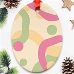 Line Pattern Dot Oval Ornament (Two Sides) Front