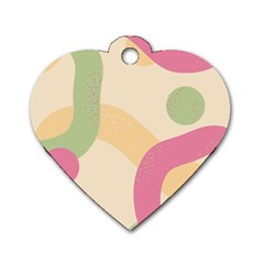 Line Pattern Dot Dog Tag Heart (one Side)