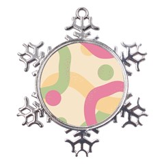 Line Pattern Dot Metal Large Snowflake Ornament by anzea