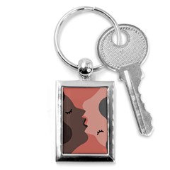 Illustrations Of Love And Kissing Women Key Chain (rectangle) by anzea