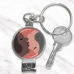 Illustrations Of Love And Kissing Women Nail Clippers Key Chain