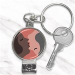 Illustrations Of Love And Kissing Women Nail Clippers Key Chain Front