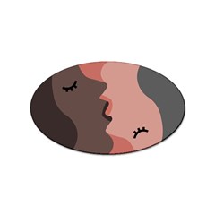 Illustrations Of Love And Kissing Women Sticker Oval (100 Pack) by anzea