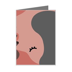 Illustrations Of Love And Kissing Women Mini Greeting Card