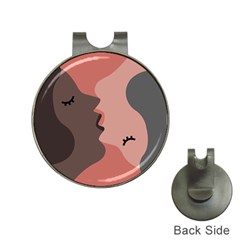 Illustrations Of Love And Kissing Women Hat Clips With Golf Markers by anzea