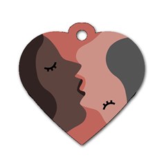 Illustrations Of Love And Kissing Women Dog Tag Heart (two Sides) by anzea