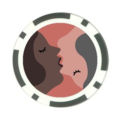 Illustrations Of Love And Kissing Women Poker Chip Card Guard