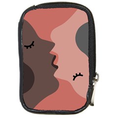 Illustrations Of Love And Kissing Women Compact Camera Leather Case by anzea