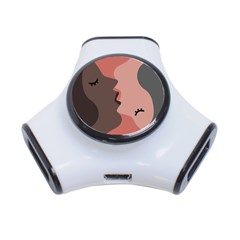 Illustrations Of Love And Kissing Women 3-port Usb Hub