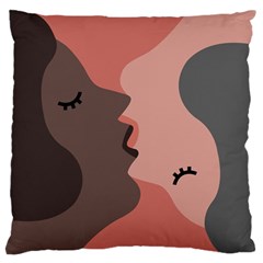 Illustrations Of Love And Kissing Women Large Premium Plush Fleece Cushion Case (one Side) by anzea