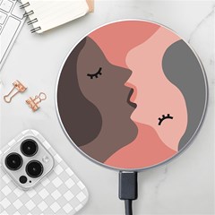 Illustrations Of Love And Kissing Women Wireless Fast Charger(white) by anzea