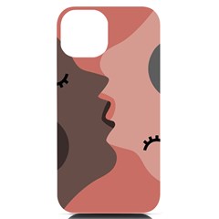 Illustrations Of Love And Kissing Women Iphone 14 Black Uv Print Case by anzea