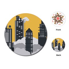 Minimal Skyscrapers Playing Cards Single Design (round)