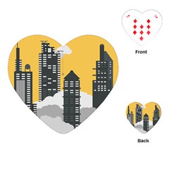 Minimal Skyscrapers Playing Cards Single Design (heart)